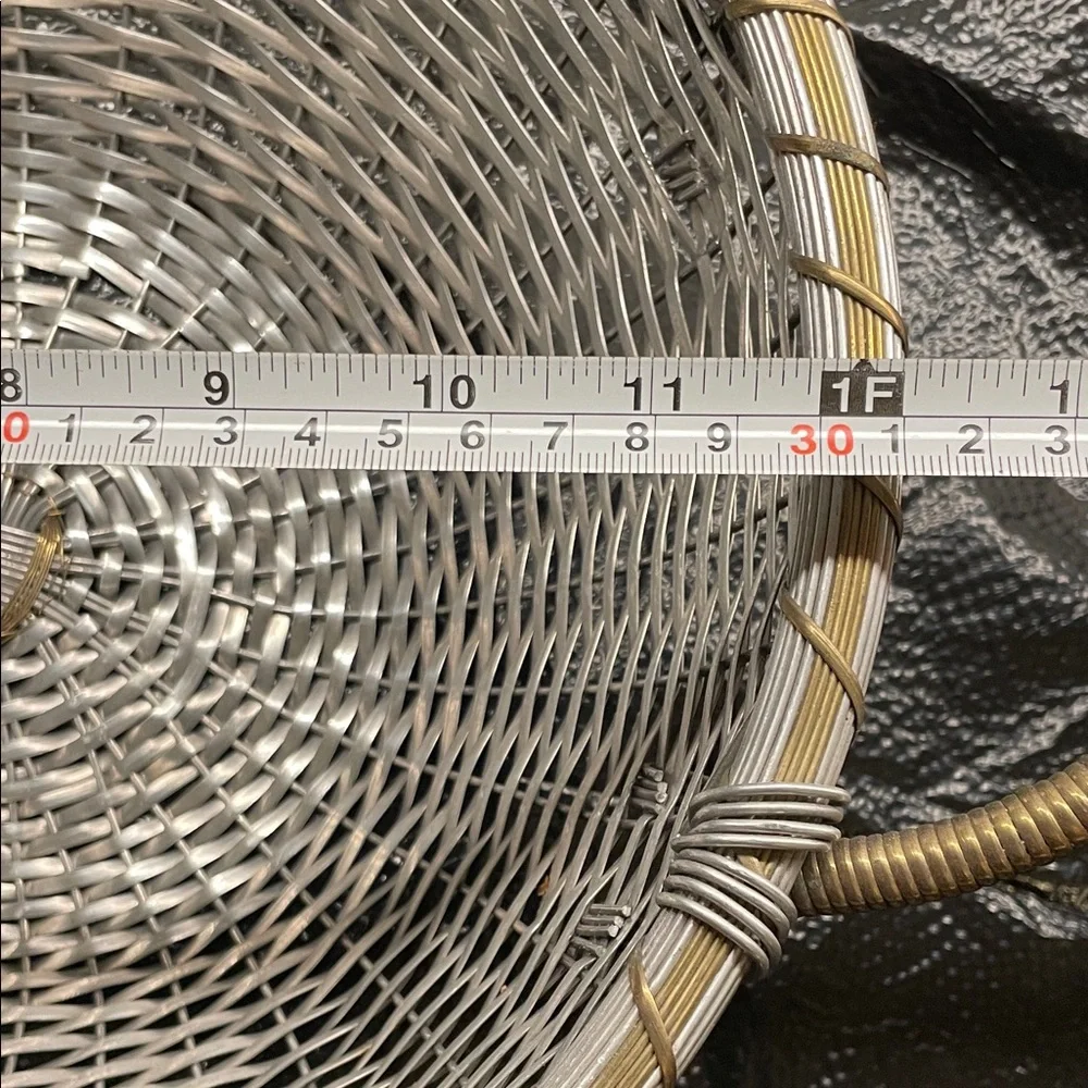 Versace Silver and Gold Woven Basket with Handles. - Picture 3 of 12